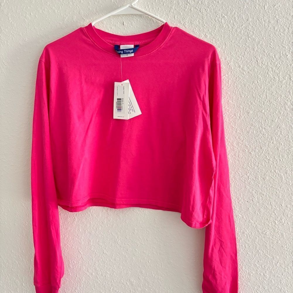 NWT Outdoor Voices Everyday Crop Long sleeve - Pink Size Medium
